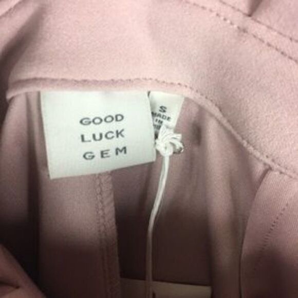 GOOD LUCK GEM High Waisted Ankle pink  Trousers size S - Picture 7 of 7